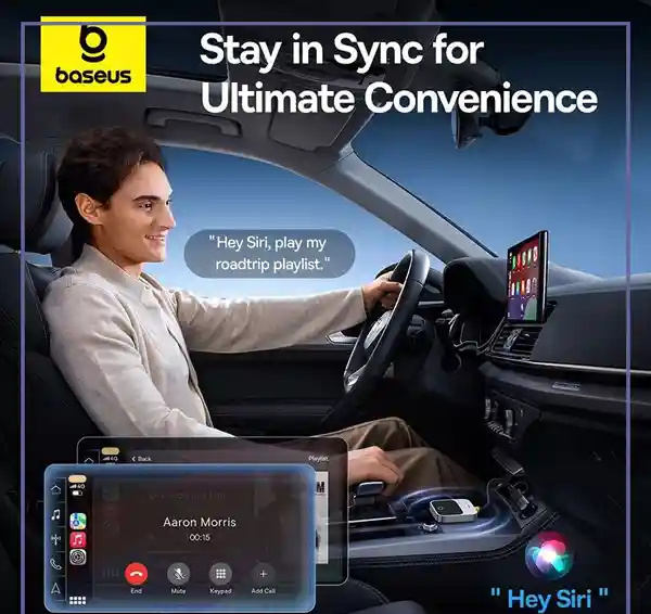 آداپتور دانگل بیسیم کار پلی بیسوس Baseus PrimeTrip Wireless CarPlay Adapter BS-CG027 (E)