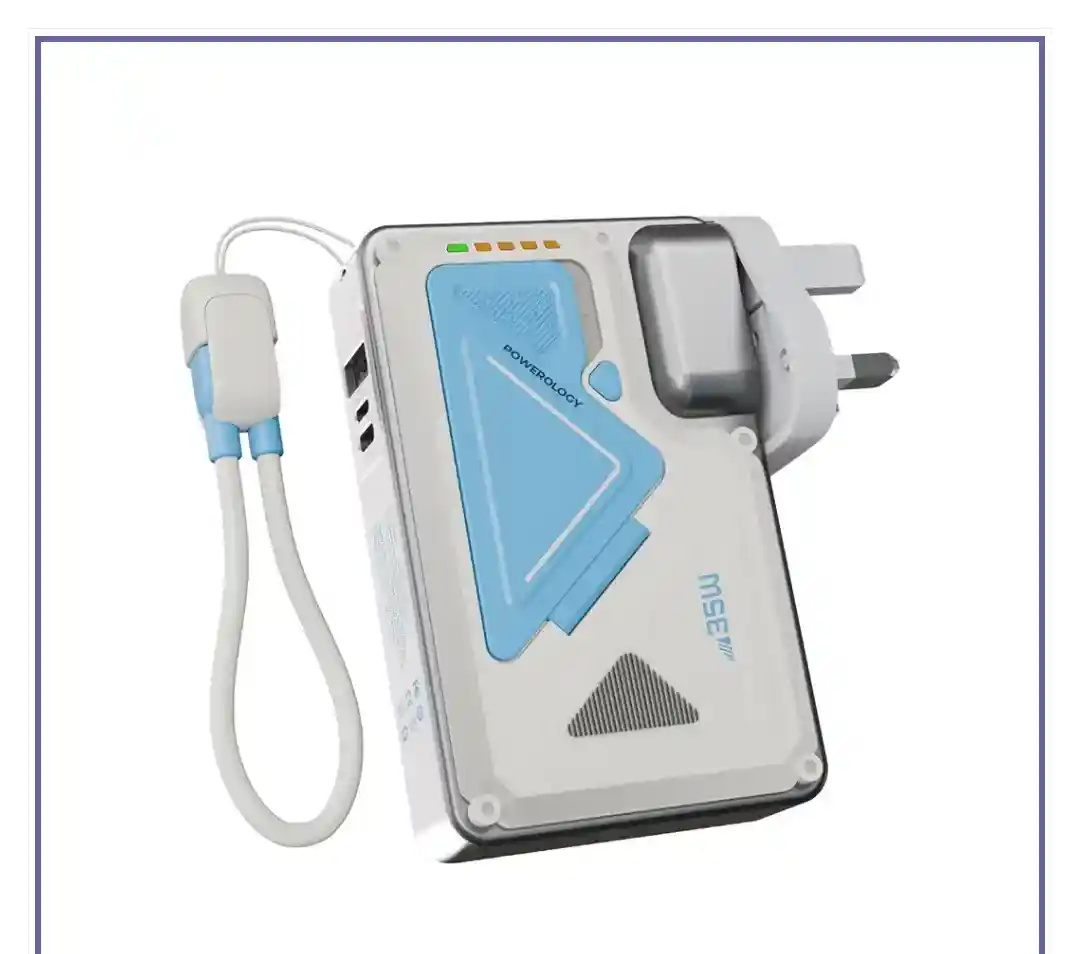 شارژر دیواری و پاوربانک وایرلس 10000 پاورولوژی Powerology 10000mAh Wall Charger MagSafe Power Bank PPBCHA80 (E)