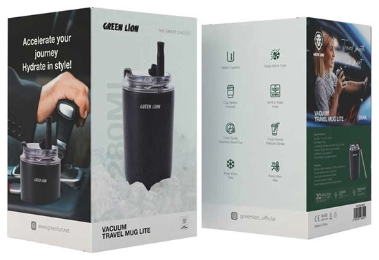 ماگ مسافرتی 280 میلی لیتری گرین لاین Green Lion Vacuum Travel Mug Lite GNVATMUG280BK (E)
