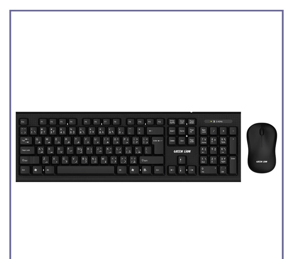 ست موس و کیبورد بیسیم گرین لاین Green Lion Wireless Keyboard And Mouse GNWS24GKEYMBK (E)