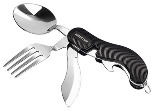 ست قاشق و چنگال مسافرتی گرین لاین Green Lion 4 in 1 Cutlery Set GN4IN1CSETBK (E)