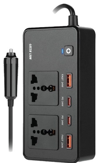 اینورتر 200 وات گرین لاین Green Lion 200W Car Inverter GNGC200CINBK (E)