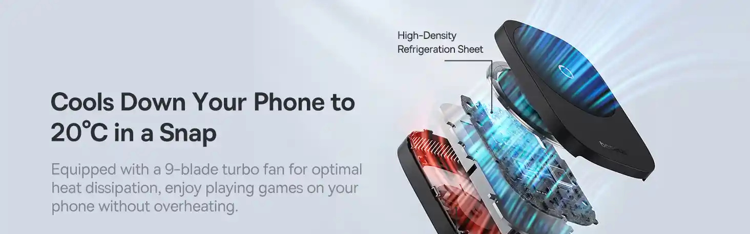 فن خنک کننده و شارژر وایرلس بیسوس Baseus MagPro II Series Ultra-Thin Magnetic Phone Cooler BS-PS036 (E)