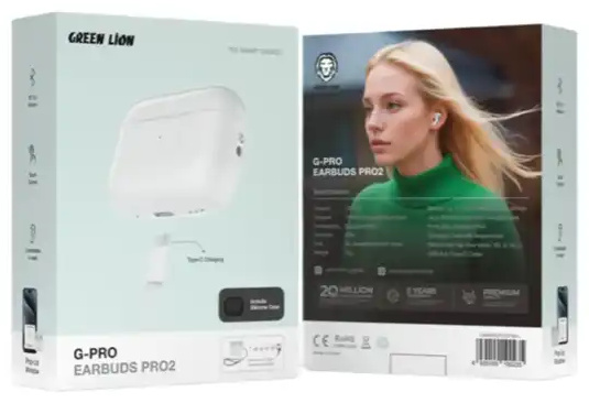 هندزفری بلوتوث گرین لاین Green Lion G-PRO Earbuds Pro2 GNAPODP2GPWH (E)
