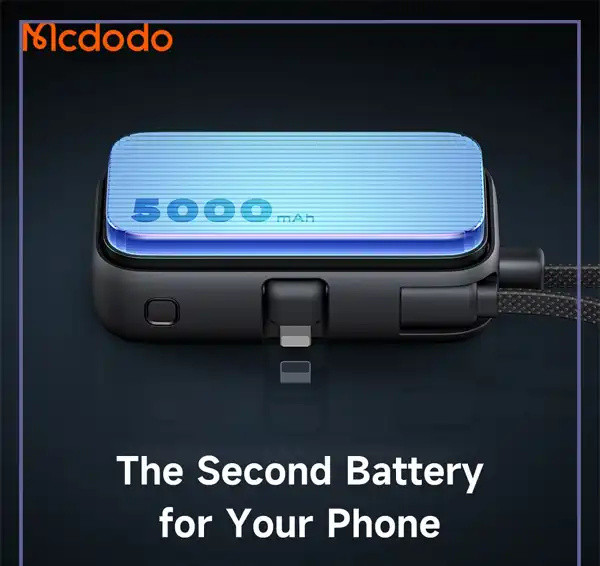 پاوربانک 22.5 وات 5000 با رابط لایتنینگ و کابل متصل Mcdodo Power Bank MC-780 (E)