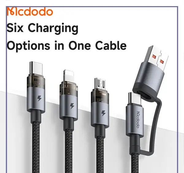 کابل 100 وات 2 به 3 مک دودو Mcdodo 6in1 Charging Cable CA-7260 (E)