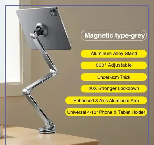 پایه تبلت و موبایل مگنتی رو میزی رتاکو RTAKO T01 megnetic Version bracket (E)