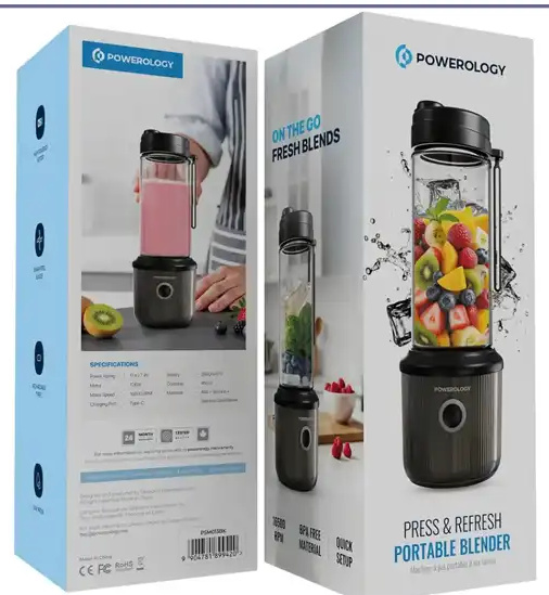 مخلوط کن قابل حمل پاورولوژی Powerology Press & Refresh Portable Blender PSM013WH (E)