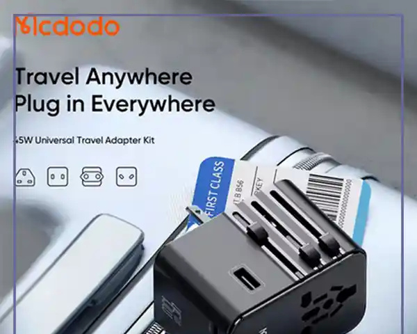 آداپتور شارژ مسافرتی 45 وات مکدودو یا کابل MCDODO CP-3270 Universal Travel Charging Adapter (E)
