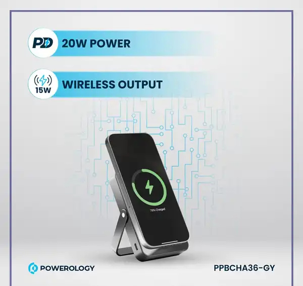 پاوربانک وایرلس 10000 پاورولوژی Powerology Magsafe Power Bank PPBCHA36 (E)