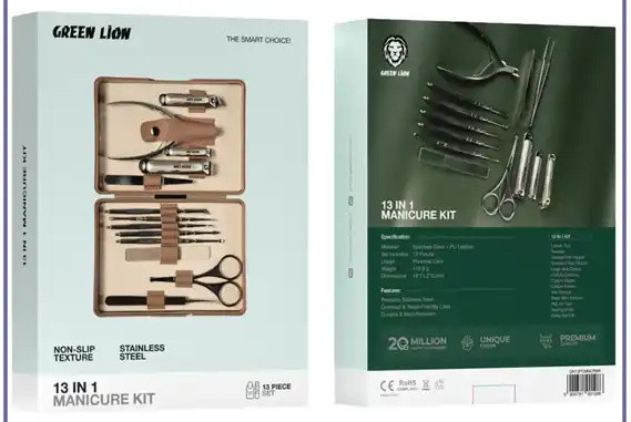 ست مسافرتی مانیکور 13 کاره گرین لاین Green Lion Manicure Kit GN13PCMNCRBR (E)