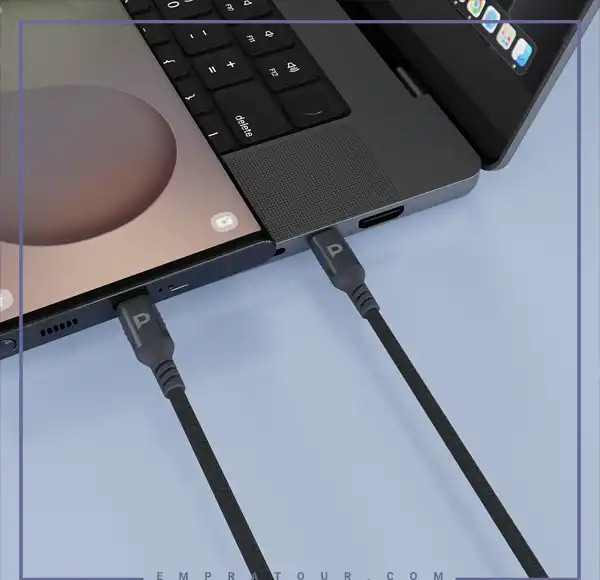 کابل شارژ دو سر تایپ سی 1.2 متر 60 وات پاورولوژی Powerology Cable PCAB020LGY (E)