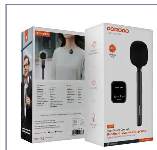 میکروفون دستی پرودو مدل Porodo Handheld Lavalier Microphone PD-LFST133 (E)