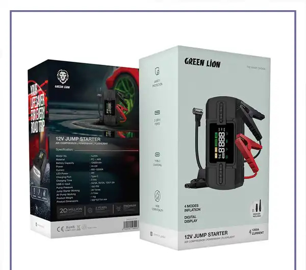 جامپ استارتر و پمپ باد گرین لاین Green Lion Jump Starter 12V GN12VJUSTBK (E)