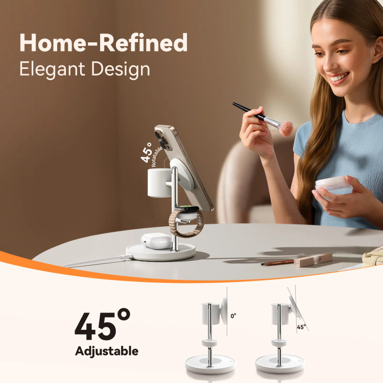 شارژر وایرلس 4 کاره جویروم JOYROOM JR-W23 Qi2 Wireless Charger (E)