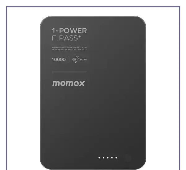 پاور بانک مگنتی10000 مومکس Momax 1-Power F.Pass⁺ IP158 (E)