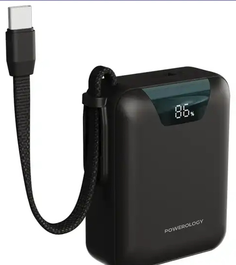 پاوربانک 20000 با کابل تایپ سی پاورولوژی Powerology York Power Bank PPBM102BK (E)