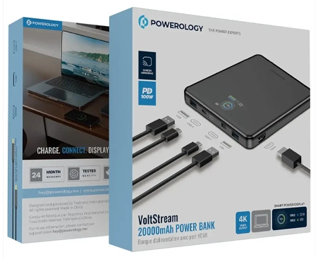 پاور بانک 20000 و هابHDMI پاورولوژی Powerology VoltStream Power Bank PPBCHA89BK (E)