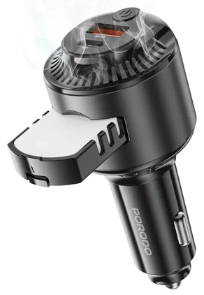 شارژر فندکی 75 وات و خوشبوکننده هوا پرودو Porodo MistCharge Car Charger with Air Diffuser PDC40BK (E)