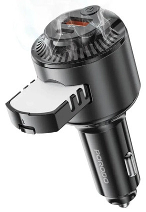 شارژر فندکی 75 وات و خوشبوکننده هوا پرودو Porodo MistCharge Car Charger with Air Diffuser PDC40BK (E)