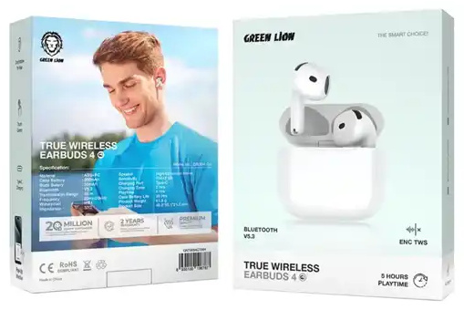 هندزفری بلوتوث گرین لاین Green Lion True Wireless Earbuds 4 G1 GNTWS4G1WH (E)