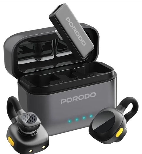 میکروفون یقه ای بیسیم پرودو Porodo Movo Lavalier Microphone Type-C PDLAMPHF76BK (E)