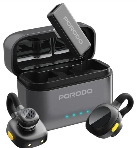 میکروفون یقه ای بیسیم پرودو Porodo Movo Lavalier Microphone Type-C PDLAMPHF76BK (E)