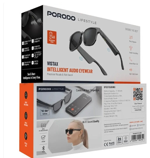 عینک هوشمند پرودو Porodo Vistax Eyewear PDSGUVP103 (E)