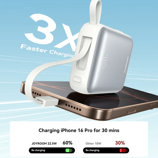 پاور بانک 10000 با کابل تایپ سی و لایتنینگ جویروم JOYROOM JR-PBF27 Power Bank (E)