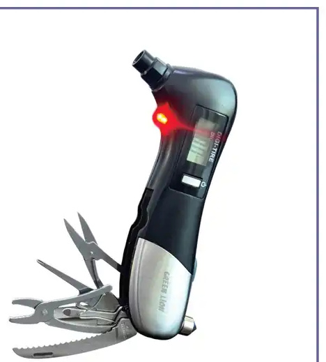 گیج فشار دیجیتالی لاستیک 9 کاره گرین لاین Green Lion Digital Tire Pressure Gauge 9 In 1 Rescue Tool GNDITIREPRBK (E)