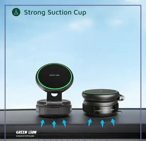 هولدر وکیومی گرین لاین Green Lion GX-41 Suction Phone Holder GNGX41SPHLBK (E)