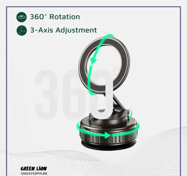 هولدر وکیومی گرین لاین Green Lion GX-35 Suction Phone Holder GNGX35SPHLBK (E)