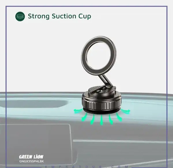 هولدر وکیومی گرین لاین Green Lion GX-35 Suction Phone Holder GNGX35SPHLBK (E)