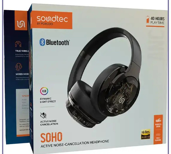 هدست بلوتوثی پرودو Porodo Soundtec Soho Headphone PDST2227 (E)