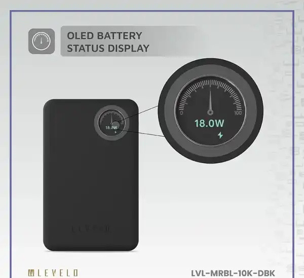 پاوربانک وایرلس 10000 لولو Levelo Marbella MagSafe Leather Power Bank LVLMRBL10KORG (E)
