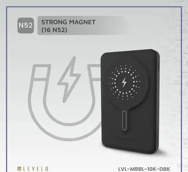 پاوربانک وایرلس 10000 لولو Levelo Marbella MagSafe Leather Power Bank LVLMRBL10KORG (E)