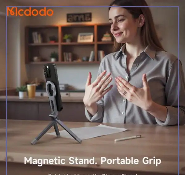 هولدر رو میزی و سه پایه مگنتی مکدودو MCDODO Triangle Foldable Magnetic Phone Stand TB-6210 (E)