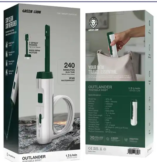 جارو خودشور مسافرتی گرین لاین Green Lion Outlander Portable Bidet GNOLHPBIDTWH (E)