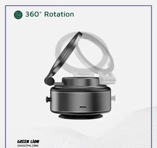 هولدر وکیومی برقی گرین لاین Green Lion GX-29 Auto Suction Phone Holder GNASCPHL29BK (E)