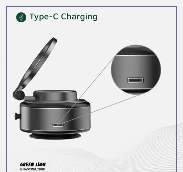 هولدر وکیومی برقی گرین لاین Green Lion GX-29 Auto Suction Phone Holder GNASCPHL29BK (E)
