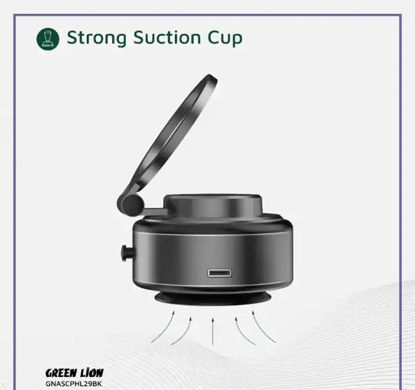 هولدر وکیومی برقی گرین لاین Green Lion GX-29 Auto Suction Phone Holder GNASCPHL29BK (E)