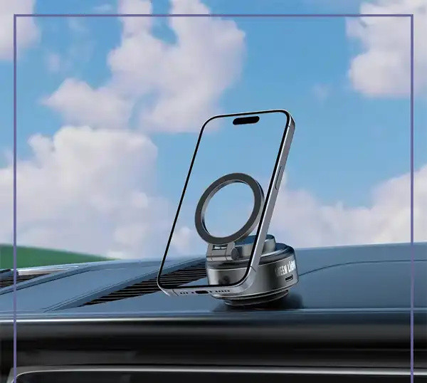 هولدر وکیومی برقی گرین لاین Green Lion GX-29 Auto Suction Phone Holder GNASCPHL29BK (E)