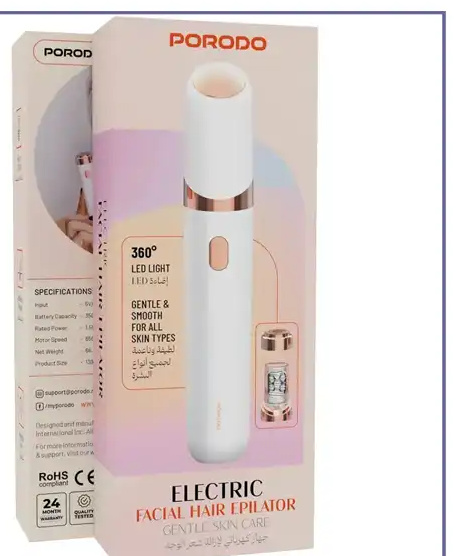 اپیلاتور موی صورت پرودو Porodo Electric Facial Hair Epilator PDLFSTFEPK (E)