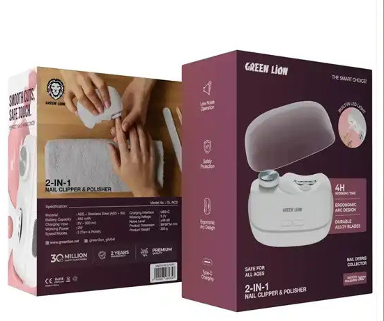 ناخن گیر و سوهان برقی گرین لاین Green Lion 2-In-1 Nail Clipper and Polisher GN2N1NCLPWH (E)