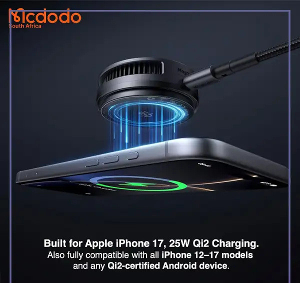 فن خنک کننده و شارژر وایرلس 25 واتی مکدودو MCDODO Wireless Charger Fast Charging Qi2 CH-8410 (E)