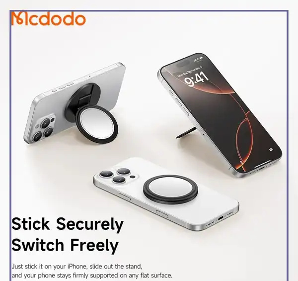 پاپ سوکت چرمی و هولدر انگشتی مگنتی با آینه آرایش مکدودو Mcdodo MR-7912 (E)