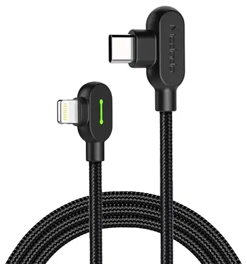 کابل شارژ تایپ سی به لایتنینگ 90 درجه 1.8 متر مک دودو Mcdodo Type-C To Lightning Data Cable CA-7371 (E)