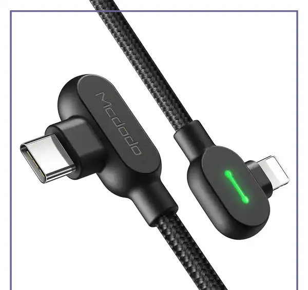 کابل شارژ تایپ سی به لایتنینگ 90 درجه 1.8 متر مک دودو Mcdodo Type-C To Lightning Data Cable CA-7371 (E)