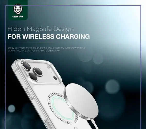 قاب محافظ آیفون 17 پرو گرین لاین Green Lion Crystal Plus MasgSafe Case GNCRYP17PCL (E)