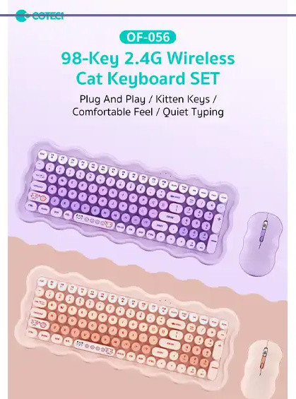 موس و کیبورد بی سیم کوتسی Coteci Mouse And Keyboard Set OF-056 (E)